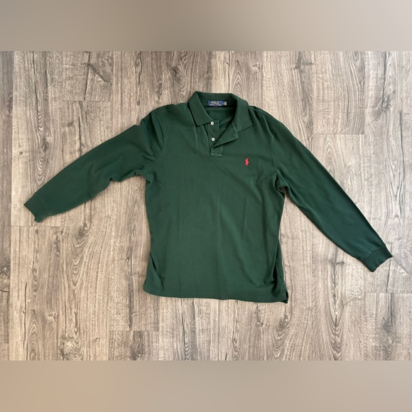 Brand New - Polo Ralph Lauren - Green, Long-Sleeve, Large, Classic Fit Shirt - Picture 1 of 2